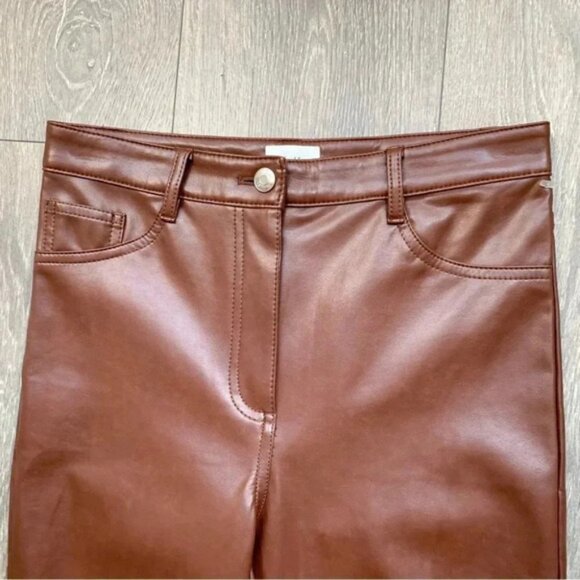Aritzia Wilfred Free Charm Pant High waisted Vegan Leather legging Skinny ankle - Picture 8 of 13